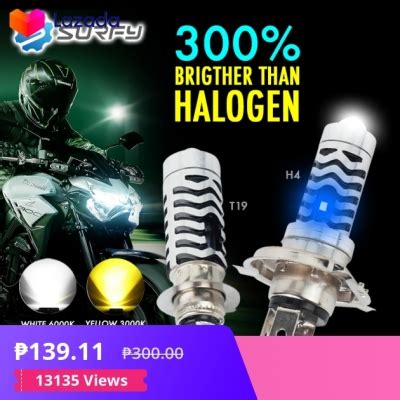 Motorcycle Headlight Hallogen Dual Bulb With Blue Parklight Hi Low T19 H4