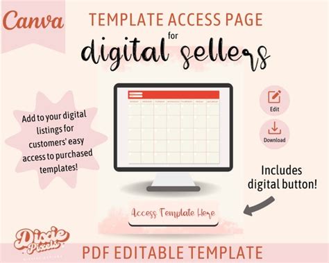 Digital Download Link Template for Etsy Sellers PDF Edit in - Etsy