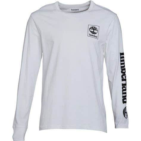 Buy Timberland Mens Back Logo Long Sleeve T Shirt White