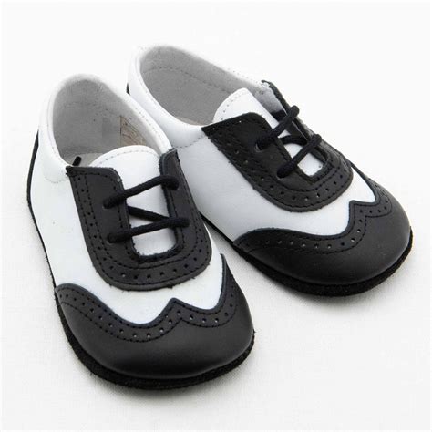 Boys Black & White Wingtip Shoes │ Baby Beau & Belle – Christeninggowns.com