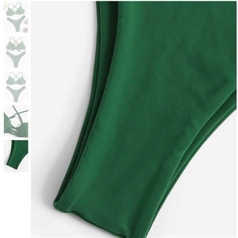 Shein Swim Criss Cross Underwire Top With High Cut Bikini Nwt