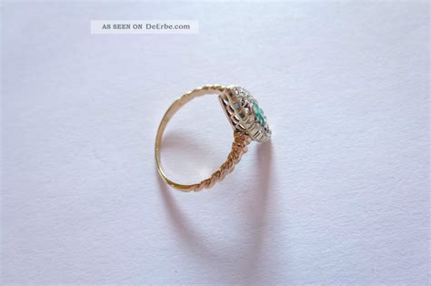 Prachtvoller Jugendstil Art Nouveau Ring Gold Smaragd Und Diamanten