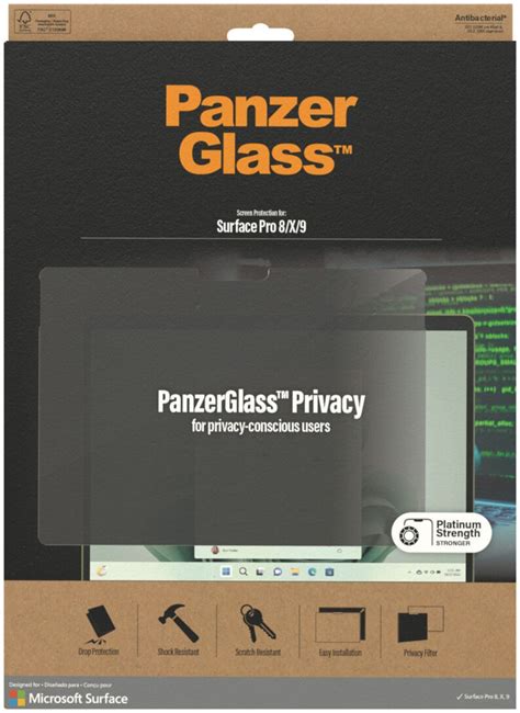 PanzerGlass Microsoft Surface Pro X Pro 8 9 Privacy Screen Protector