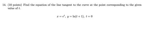 Solved 14 10 Points Find The Equation Of The Line Tangent