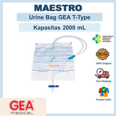 Jual GEA Urine Bag Tipe T Type Dengan Gantungan Hanger Kantong Urin