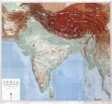 India Physical And Adjacent Countries Map Middle East Political Map