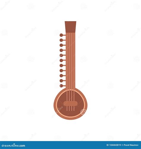 Instrument De Musique Indien De Sitar Illustration Indienne