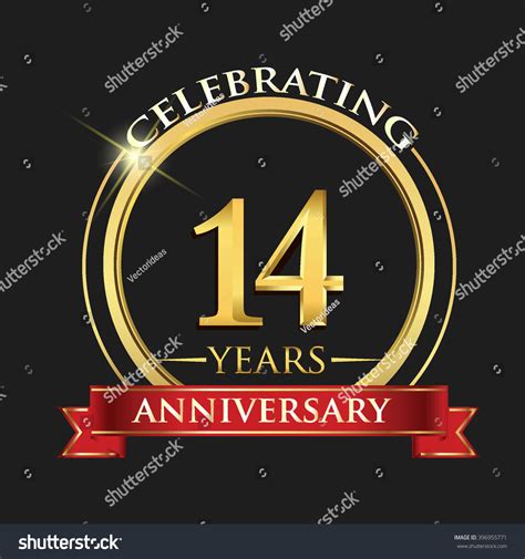 Celebrating Years Anniversary Logo Golden Stock Vector Royalty Free