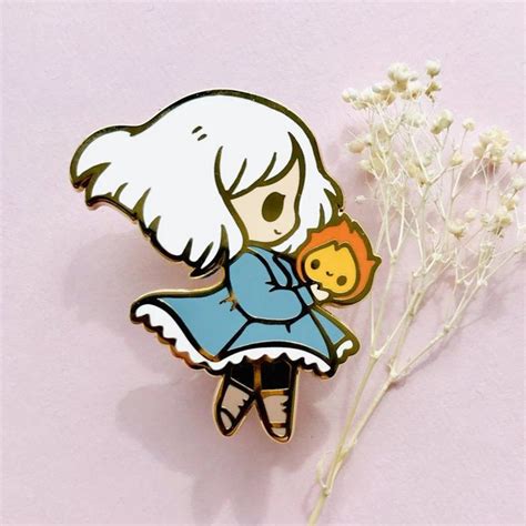 Howl S Moving Castles Sophie Calcifer Brooch Pins Enamel Metal Badges