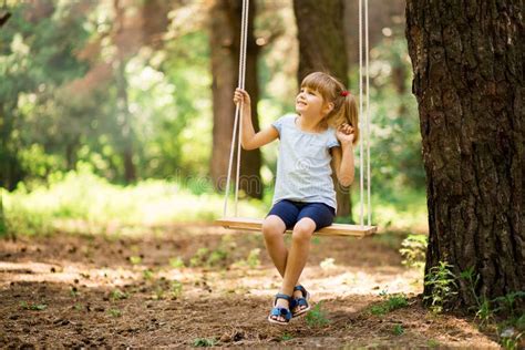 Kid Girl On Swing Stock Image Image Of Girl Blond 34751663