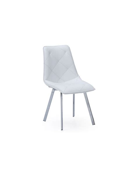 Silla Comedor Diamond SÍmil Piel Blanco