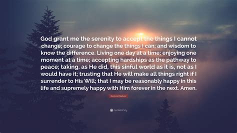 Serenity Prayer Quote God Grant Me The Serenity To Accept The Things