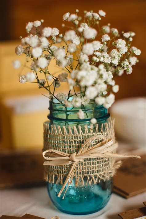 Babys Breath Mason Jar Centerpieces Shellys Wedding Wedding Jars