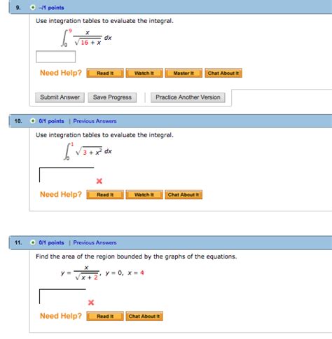 Solved Use Integration Tables To Evaluate The Integral 16