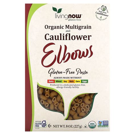 Now Foods Organic Multigrain And Cauliflower Elbows Gluten Free Oz