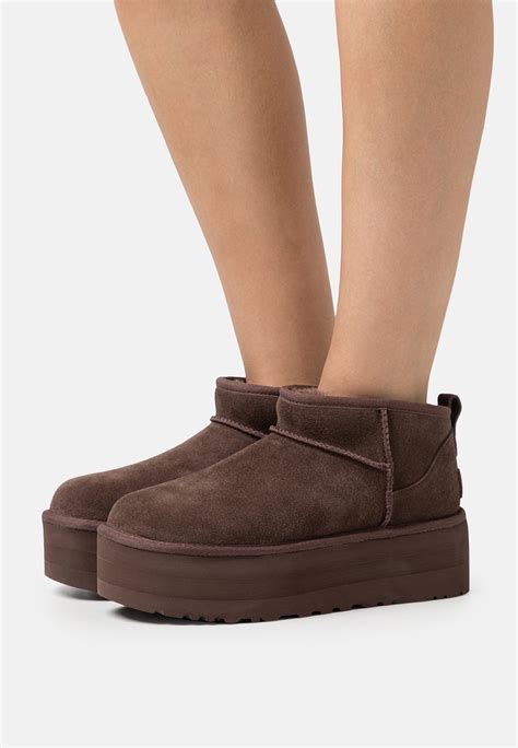 Ugg Classic Ultra Mini Platform Platform Ankle Boots Burnt Cedar