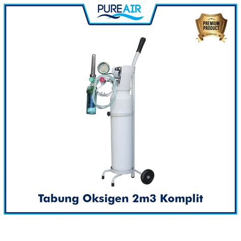 Jual Pureair Tabung Oksigen 2 M3 Set Lengkap Regulator Troli