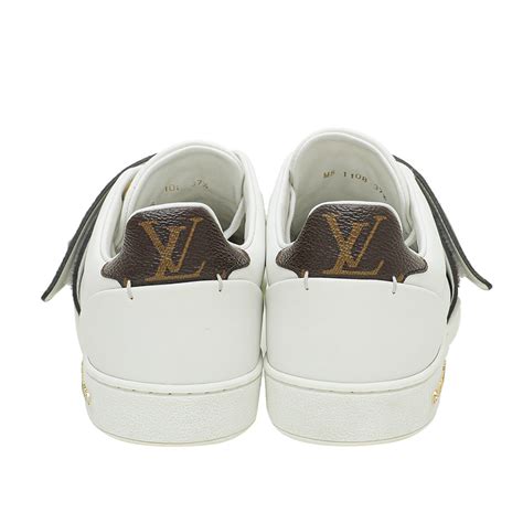 Louis Vuitton White Monogram Frontrow Logo Sneakers 375 The Closet