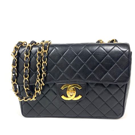 Chanel Jumbo Quilted Single Black Flap Shoulder Bag Still In Fashion