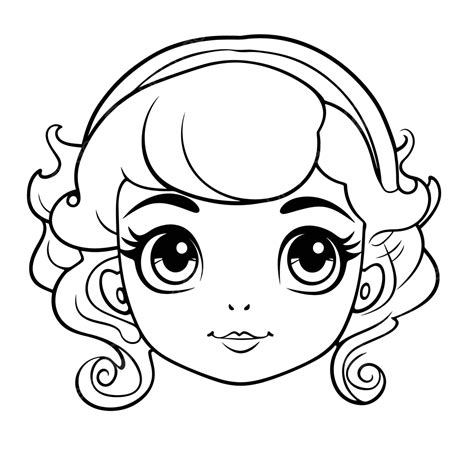 La Caricatura Linda Hija Para Colorear Cara Esbozo Dibujo Vector Png Dibujo De Belleza