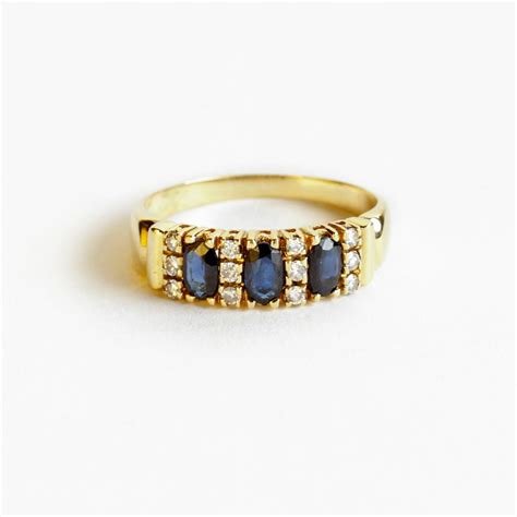 Anillo Oro 18 K Zafiros Y Brillantes Zorrilla