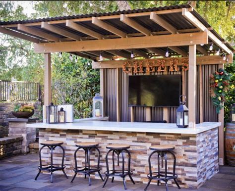 Pin by Stephanie Q. Olson on Pool bar | Backyard pavilion, Outdoor kitchen plans, Outdoor patio ...