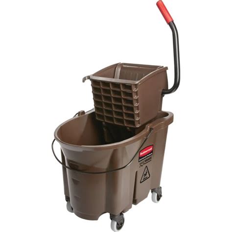 Rubbermaid 35 Quart Plastic Mop Bucket W Side Press Wringer Brown Hd Supply