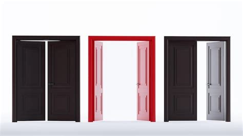 Premium Photo D Render Of Red And Dark Wooden Doors Isolated On