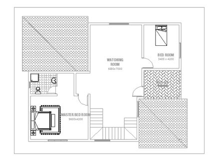 Double Story Small House Plan Frist Floor DWG NET Cad Blocks And