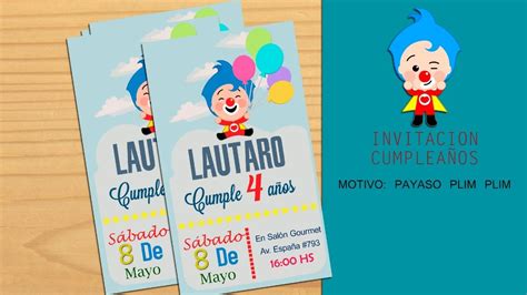 Invitacion De Cumpleanos Plim Plim