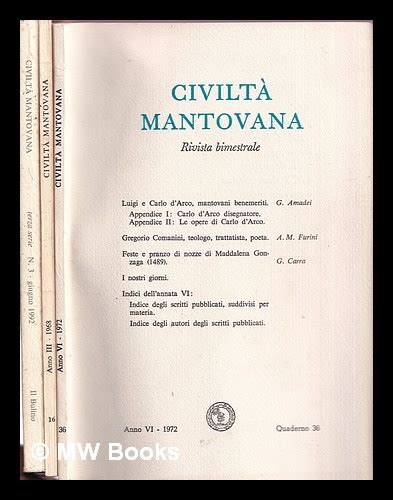 Civiltà mantovana rivista bimestrale three issues Anno IIIm 1968