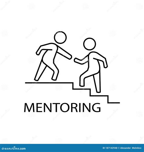 Icon Of Mentoring And Helping Another Person Vector Illustration Eps