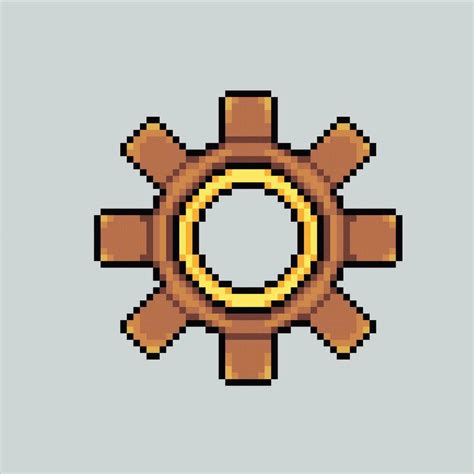 Pixel Art Illustration Gear Icon Pixelated Gear Gear Settings Icon