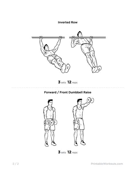 V Shape Upper Body Printable Workout Plan Upper Body Workout Plan