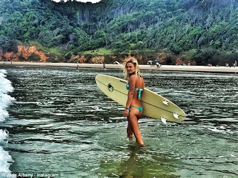 Jade Albany shows off her VERY pert derrière in a bright yellow bikini Daily Mail Online
