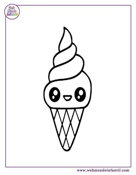 Dibujos De Helados Kawaii Para Colorear E Imprimir