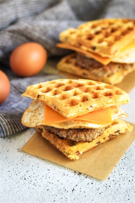 Sausage And Egg Waffle Sandwiches Street Smart Nutrition