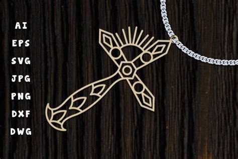 Laser Cut Wooden Cross Necklace Graphic By Cutting Edge Creative Fabrica