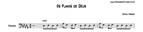 Os Planos De Deus Partitura Trombone O Primo Das Partituras