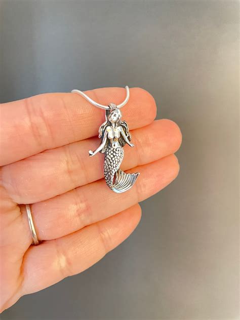 Mermaid Necklace 925 Sterling Silver Mermaid Mermaid Pendant Mermaid