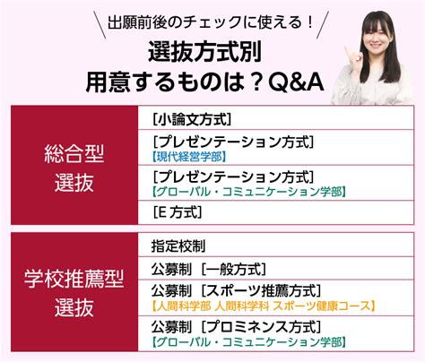 【総合型・学校推薦型選抜】選抜方式別 用意するものは？qanda｜tg Life 東洋学園大学受験生サイト