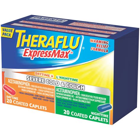 Theraflu Expressmax Daytime And Nighttime Severe Cold And Cough Coated Caplets 40 Ct Shipt