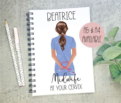 Personalised Midwife Notebook Midwife T Thank You Midwife Midwife