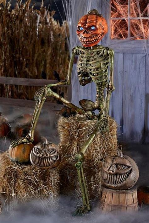 Life Size Posable Pumpkin Skeleton With Lcd Lifeeyes Halloween