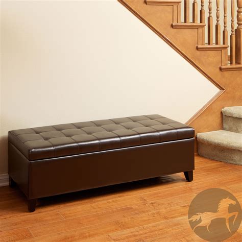 The Mission Ottoman Bench Is Crafted With Exquisite Quilted Bonded