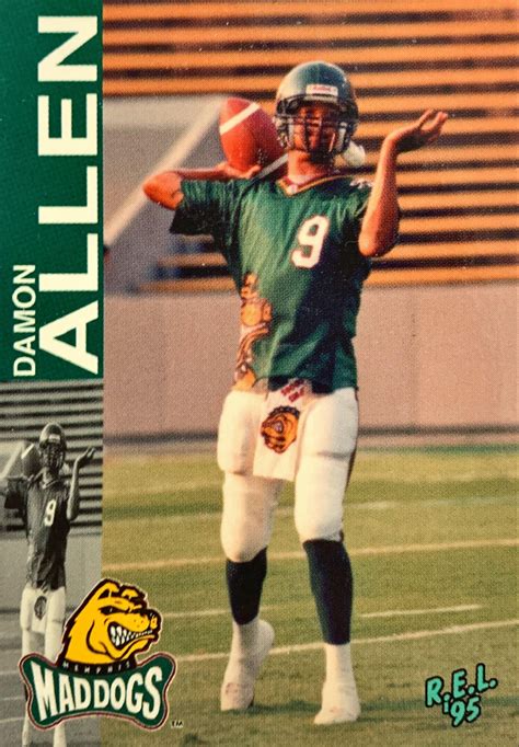 Cfl Us Trading Card Damon Allen Memphis Mad Dogs 1995 Rcfl