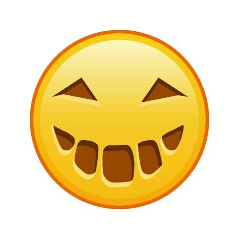 Scary halloween face Large size of yellow emoji smile 30263049 Vector ...