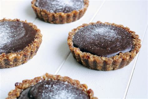 Mini Chocolate Tarts With Raw Date And Nut Crust Gf Take Some Whisks