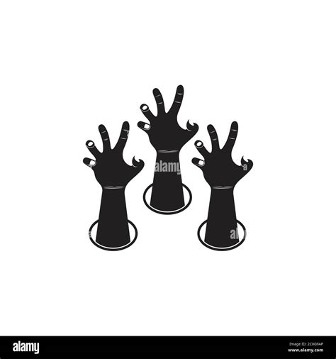 scary hand come out from ground decoration vector Stock Vector Image ...