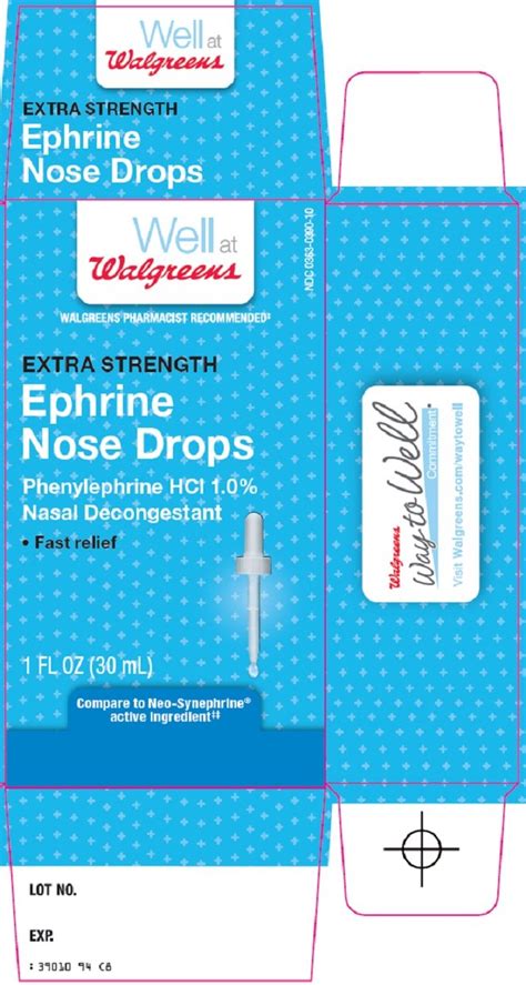 Ephrine Nose Extra Strength Walgreen Company Phenylephrine